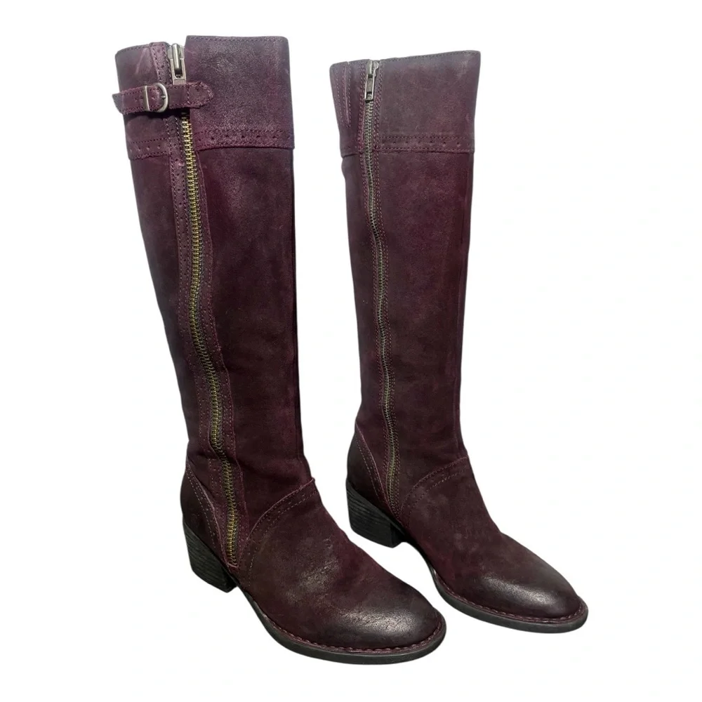 BORN Poly Purple Suede Leather Boots